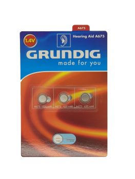 GRUNDIG Knopfzellen - Hearing Aid A675/ 3 Stück pro Packung