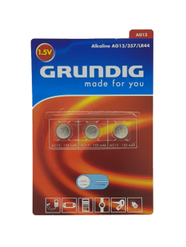 GRUNDIG Knopfzellen - Alkaline AG13/357/LR44/ 3 Stück pro Packung