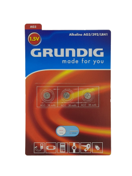GRUNDIG Knopfzellen - Alkaline AG3/392/LR41/ 3 Stück pro Packung