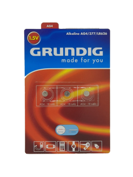 GRUNDIG Knopfzellen - Alkaline AG4/377/LR626/ 3 Stück pro Packung