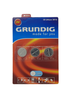 GRUNDIG Knopfzellen - CR Lithium 2016/ 3 Stück pro Packung