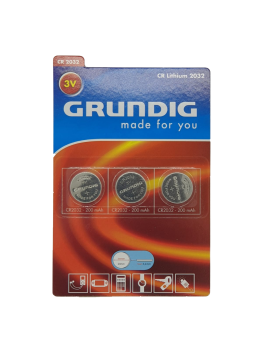 GRUNDIG Knopfzellen - CR Lithium 2032/ 3 Stück pro Packung