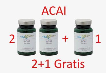 Acai-Kapseln, erhöhte Fettverbrennung - 2+1 Gratis